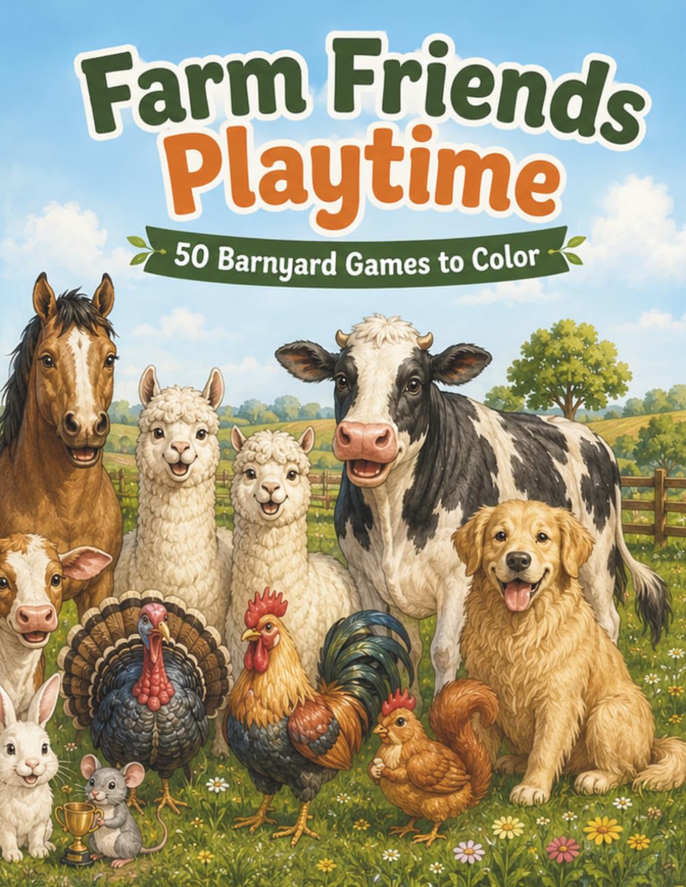 Farm Friends Playtime: 50 Barnyard Games to Color (Barnyard Life)