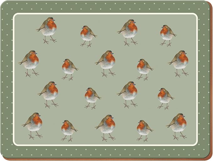 Creative Tops 6Piece Set of Into The Wild Robin Placemats, 30 x 22.8