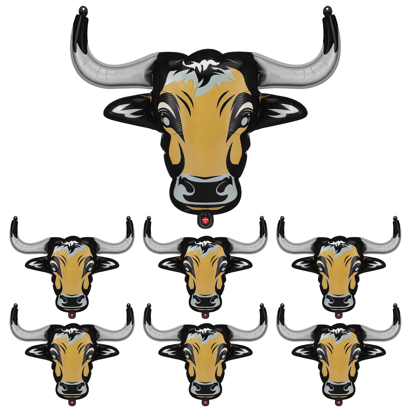 Gejoy 6 Pcs Western Long Horn Cow Party Balloons Decorations Cowboy Aluminium Foil Balloon for Cowgirl Decorations Rodeo Balloons Western Party