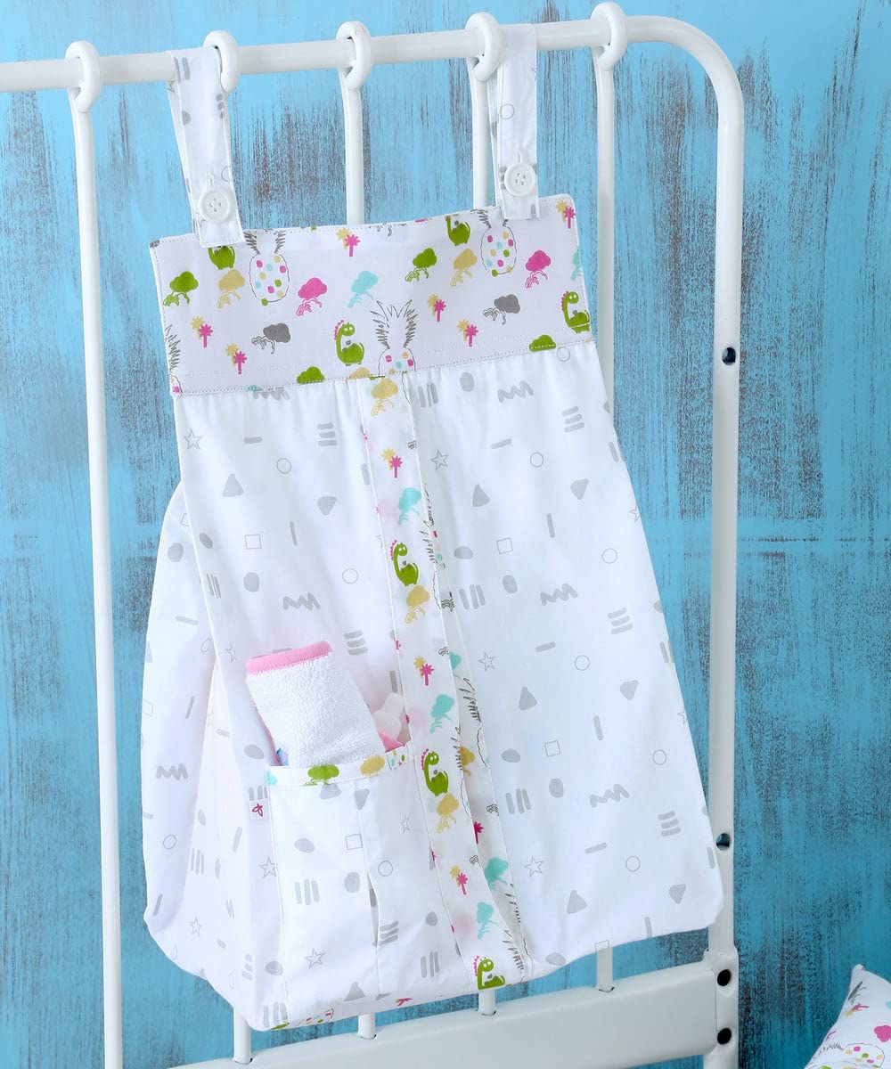 Momzjoy Dino Party Diaper Stacker For baby Made of 100% Organic Cotton Fabric-image-23