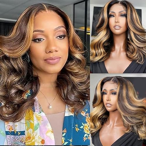 Miniatura 1 de cixhygsa Pelucas de encaje frontal sin pegamento, pelucas de cabello humano prearrancadas sin pegamento para mujeres negras, pelucas de cabello