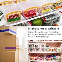 Vista 4 de Cinta adhesiva de color, cinta de pintores de color para niños, 10 rollos de 1 pulgada de ancho x 12 yardas cada uno, cintas de papel coloridas