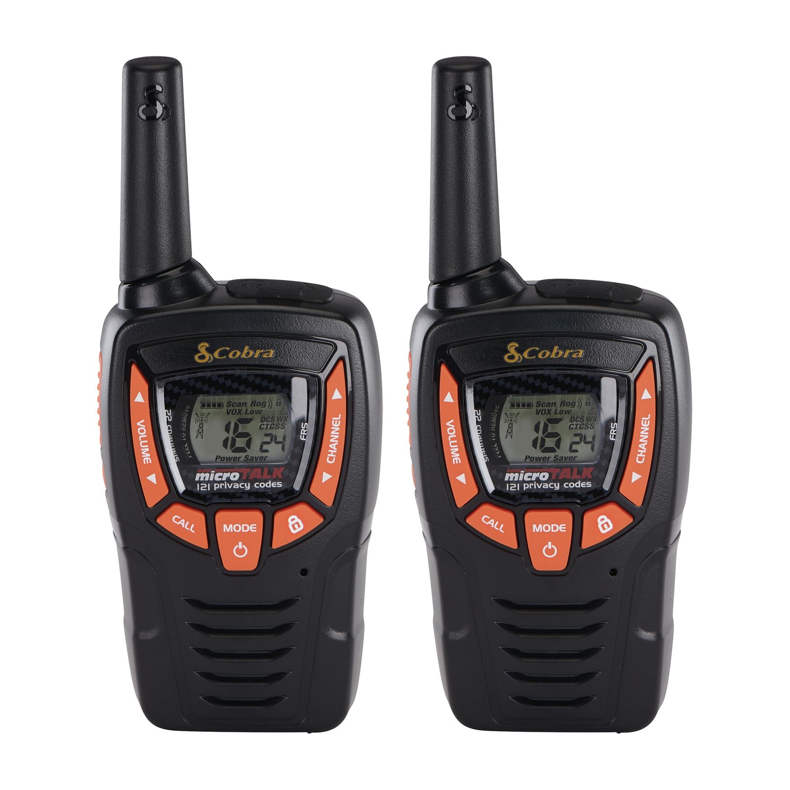 Cobra AM1055 - Paquete de 2 walkie talkies flotantes Impermeables con Linterna LED integrada, VOX, VibrAlert, Alcance de hasta 12 km, más de 968 Canales, función de Ahorro de energía y baterías — view 5