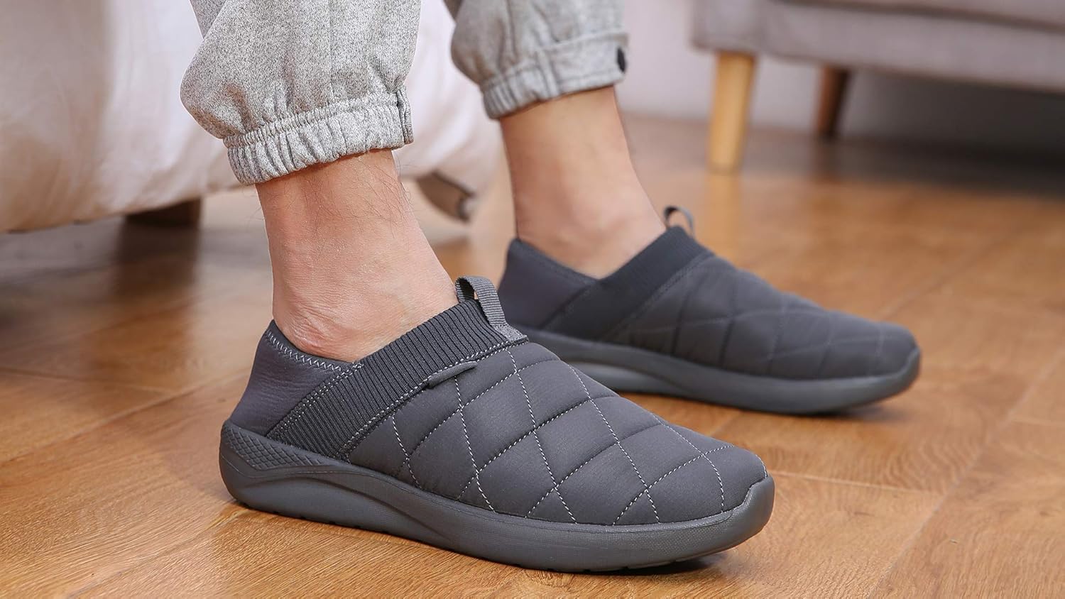 KUBUA Slippers for Men and Womens Indoor House Shoes Plush Slip on Outdoor Garden Loafers - Image 3