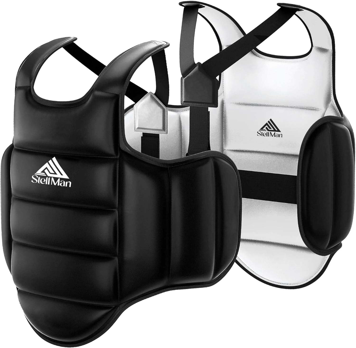 Reversible Boxing Body Protector Chest Guard for MMA, Muay Thai & Taekwondo, Adjustable Sparring Training Vest
