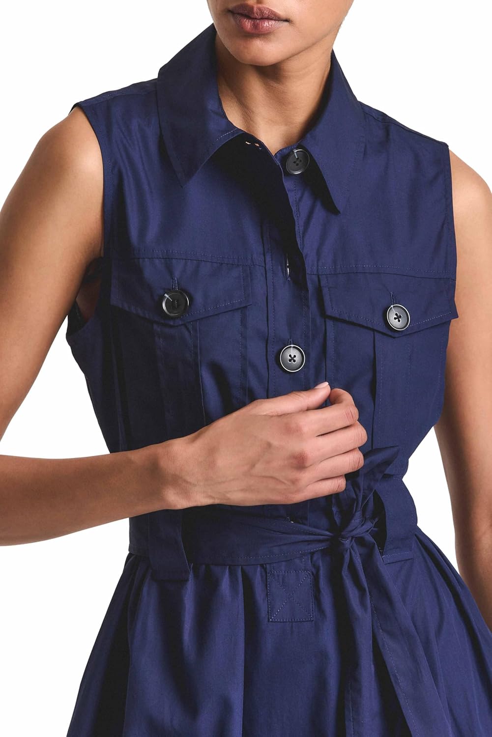 Derek Lam 10 Crosby Womens Florence Sleeveless Shirt Dress - Image 4