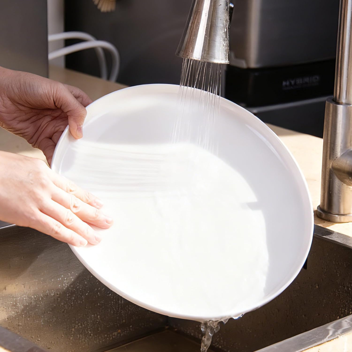 12-Piece Dinnerware Set for 4, White Porcelain Plates and Bowls, Chip Resistant Dishwasher Microwave Safe