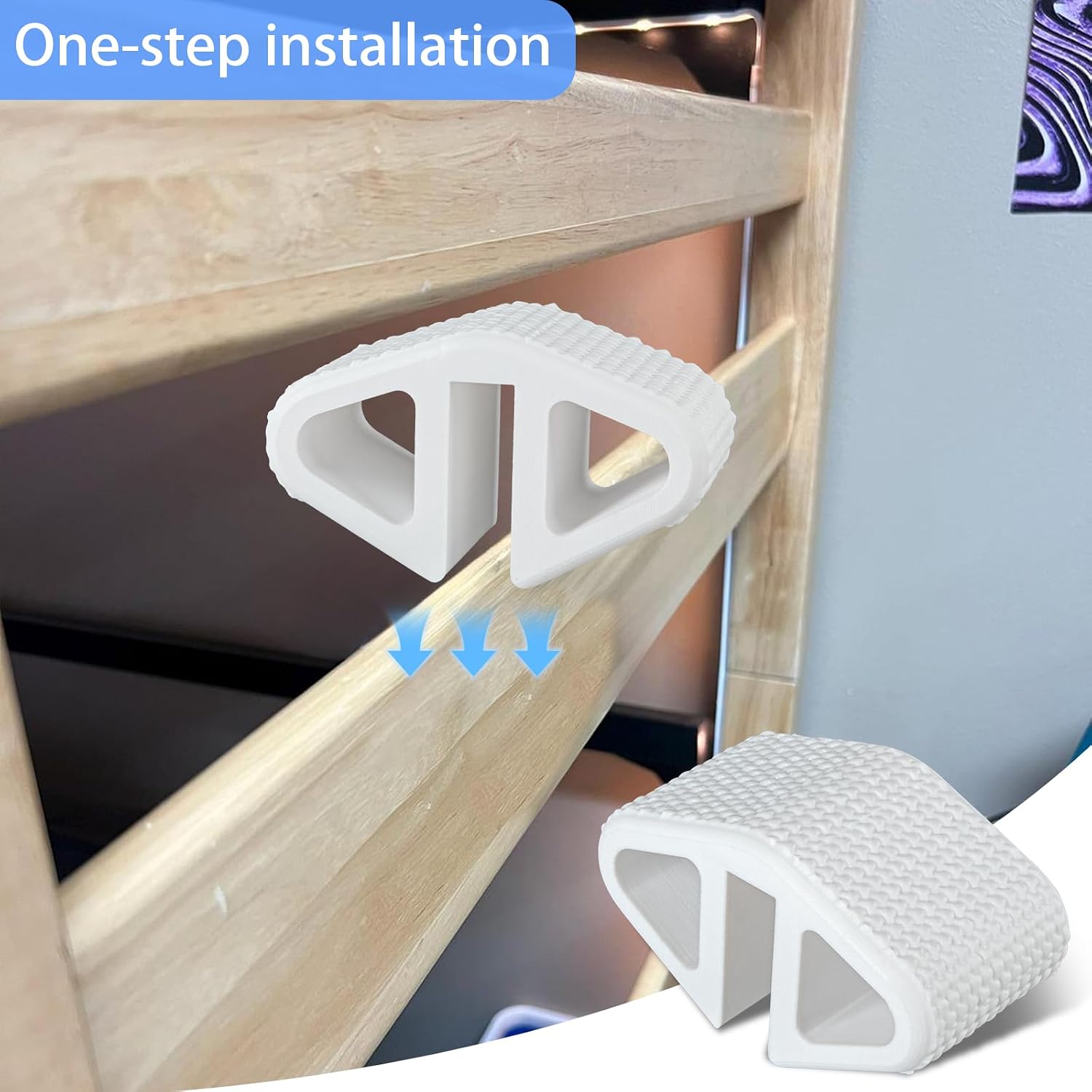 Loft Bed Step Stool for Loft Steps for College Dorm Beds,Bunk Bed Ladder Pads,No Tools Needed,Adds Comfort & Safety,Suitable for Most College Dormitory Bed Ladders (White(4pcs))