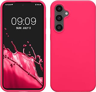 kwmobile Carcasa Compatible con Samsung Galaxy S23 FE Funda - Case TPU y Silicona antigolpes - Apto Carga inalámbrica - Rosa neón