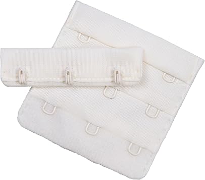 Porcelynne Bra Hook & Eye Replacement Closure, Off White with Matching Hardware, 2 Inch, 3 Rows