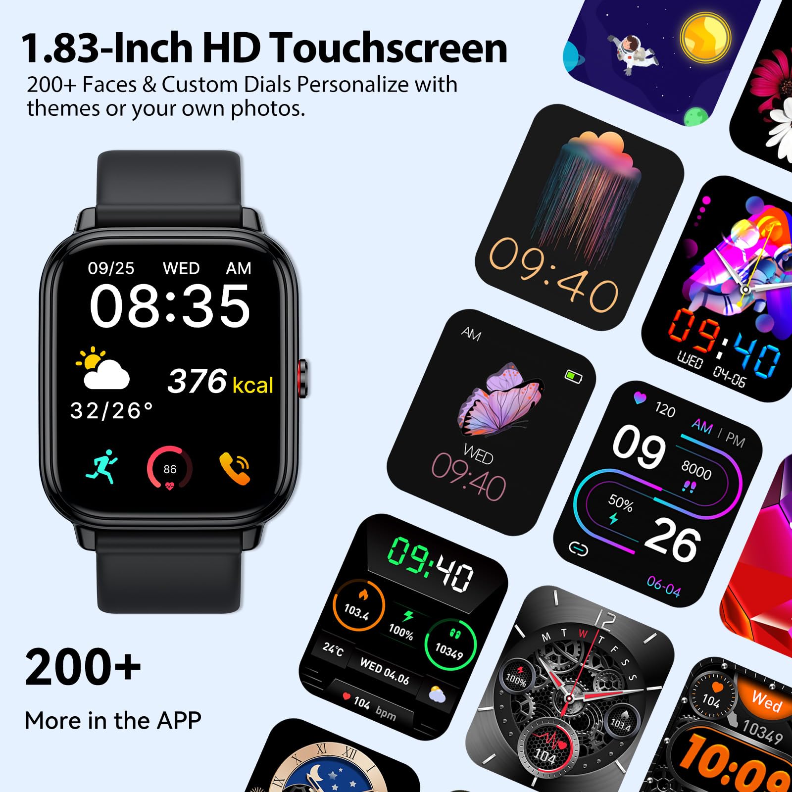 Smart Watch for Men Women, 2026 Smart Watch 20 Days Battery, Answer Dial Call Smartwatch 1.83" Fitness Trackers with Heart Rate/Sleep/Fitness Monitor IP68 Waterproof Activity Tracker for Android iOS - 4