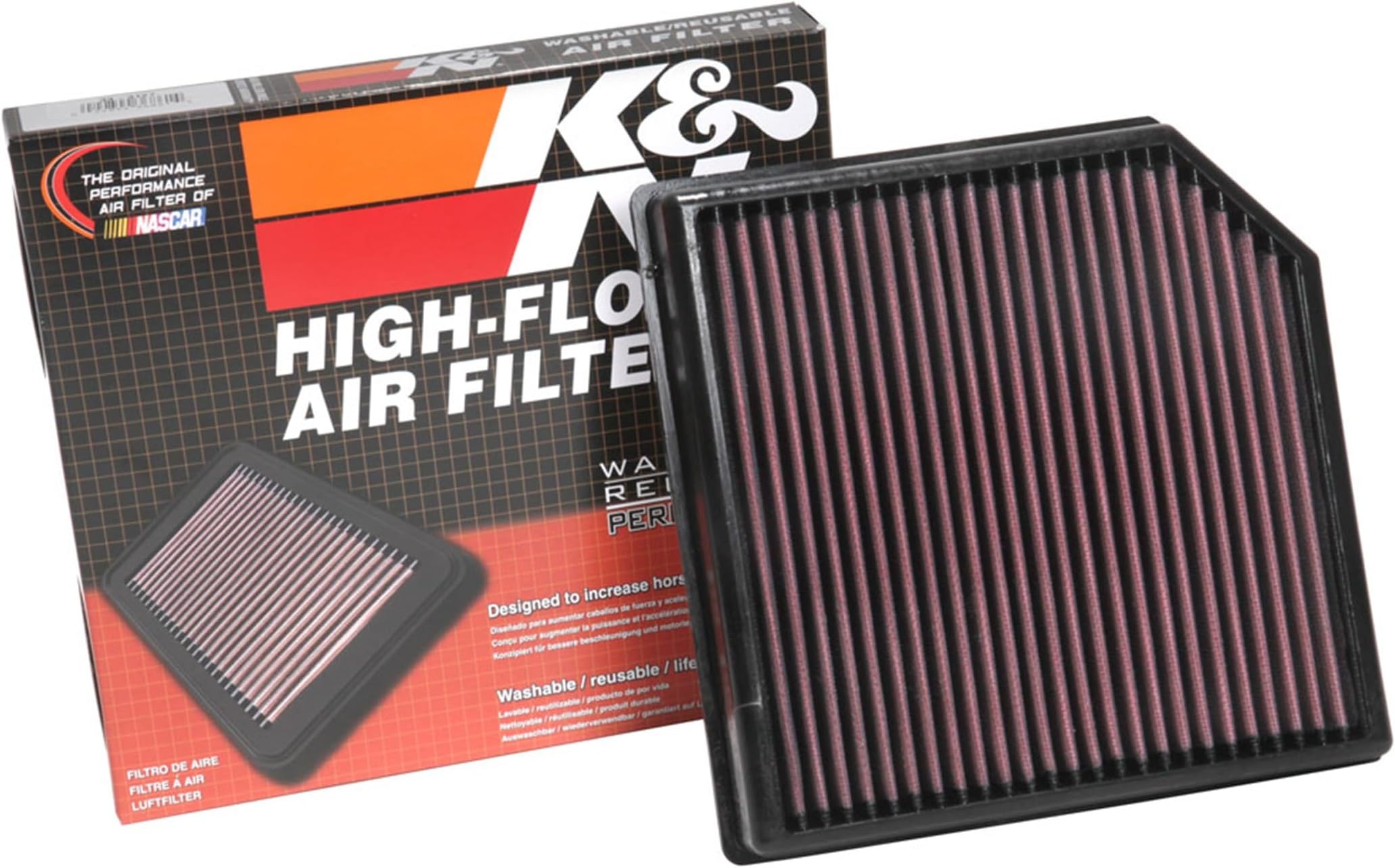 K&N Engine Air Filter, High Performance, Premium, Washable, Replacement Filter, Compatible with 2018-2019 VOLVO XC40, 33-3127