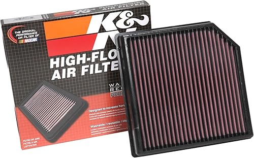 K&N Filtro de aire del motor: reutilizable, limpia cada 75,000 millas, lavable, premium, filtro de aire de repuesto para automóvil: compatible con