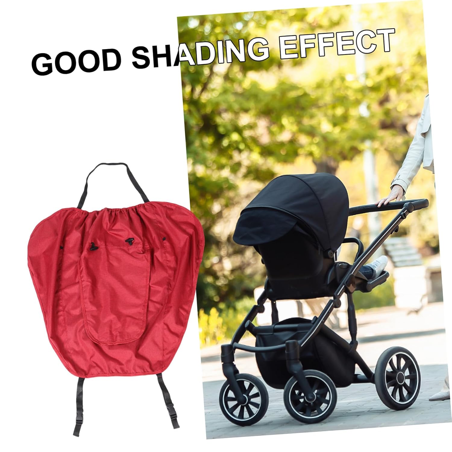 Stroller Sun Shade Canopy with UV Protection Sunblock Cover for Carriages and Bike Seats Compatible with Multiple Brands