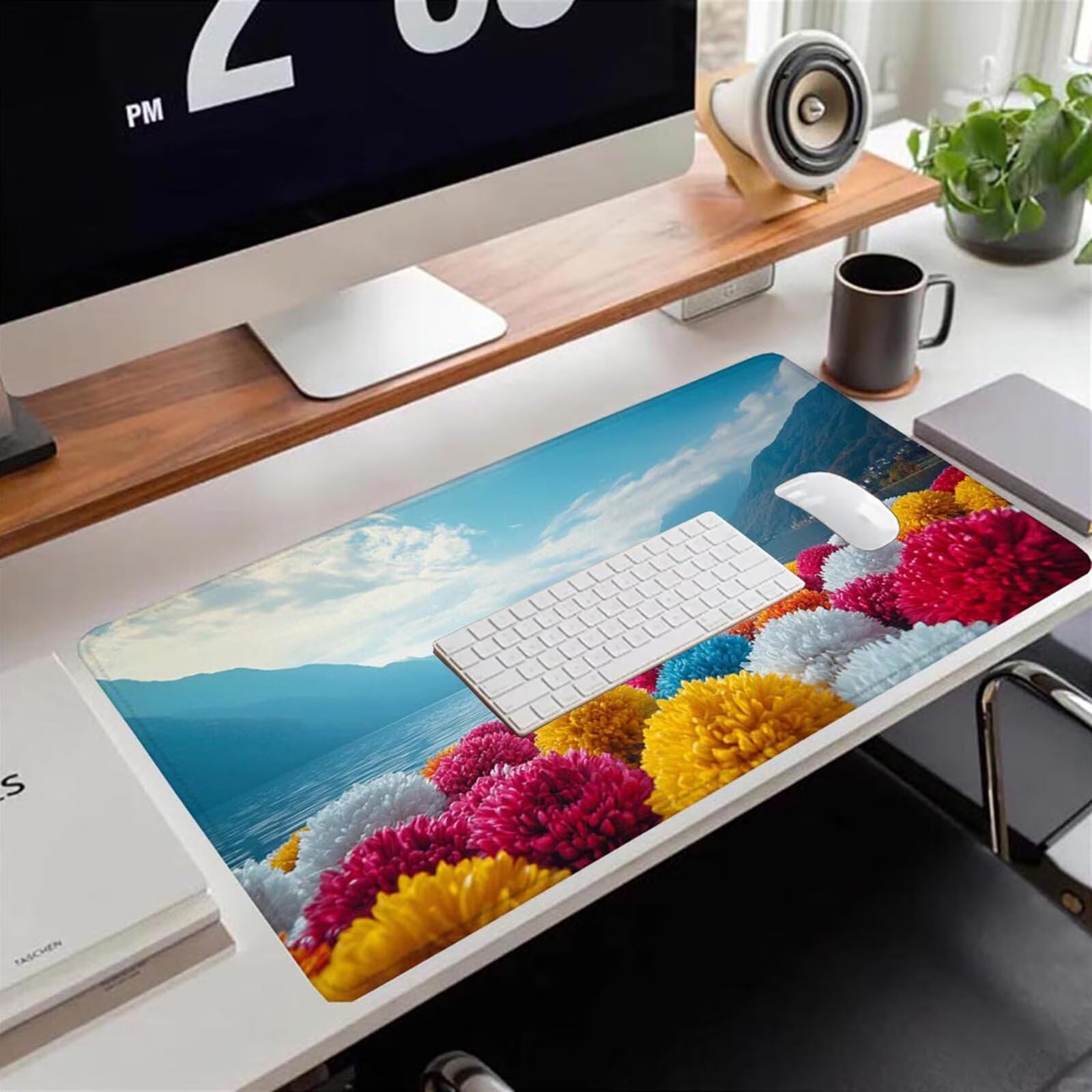 Gamingowa podkładka pod mysz 1200 x 600 x 3 mm, XXL, wodoszczelna, odporna na ścieranie, z przyszytymi krawędziami, niebieska, podkładka na biurko, poprawia prędkość i precyzję pod laptopa, komputer