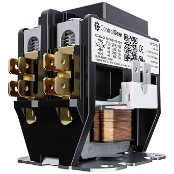 2 Pole Definite Purpose Contactor 240V Coil, 30 Amp Definite Purpose, UL Recognized and Approved for use with A2L Refrigerants, Line Lugs, Load Screws, ControlGear DW302D-11 2P 30A 240V Coil