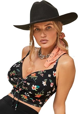 Swimsuits For All Womens Bra Sized Tie Front Longline Underwire Bikini Top Plus