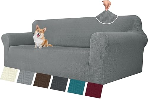Miniatura 55 de MAXIJIN Fundas para sofá de 3 cojines (71"-91"), funda elástica de 1 pieza para sofá, protector de muebles con parte inferior elástica para niños y