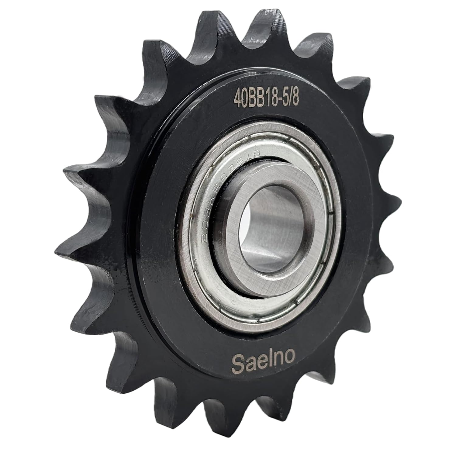#40 Roller Chain Idler Sprocket Type C 5/8" bore 18 Tooth with Bearing 203KRR2,Hardened Antirust 1045 Steel Drive Sprockets 40BB18-5/8