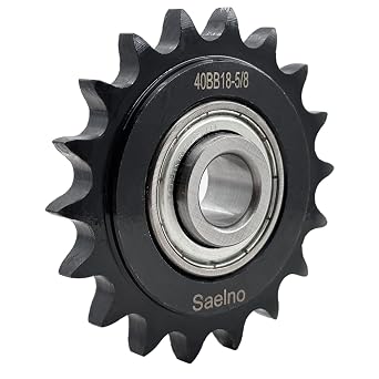 #40 Roller Chain Idler Sprocket Type C 5/8" bore 18 Tooth with Bearing 203KRR2,Hardened Antirust 1045 Steel Drive Sprockets 40BB18-5/8