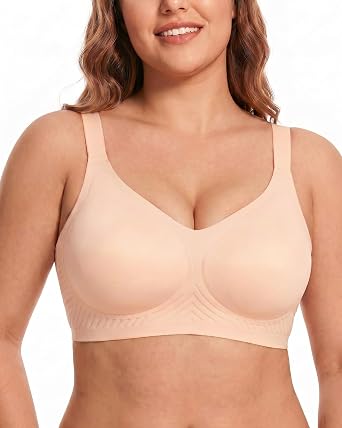 Wireless Jelly Bras for Women Push Up Full Coverage Soft Comfy Bra | No Underwire Lifting, Full Coverage, Supportive Bra, Back Smoothing, Everyday Padded Bra, Seamless T Shirt Bra