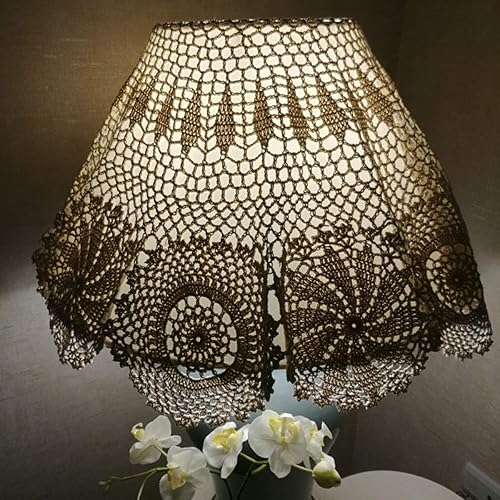 Vista 10 de Hetao Mantel redondo de ganchillo 100% algodón hecho a mano, fundas de mesa de encaje, color blanco, 27 pulgadas