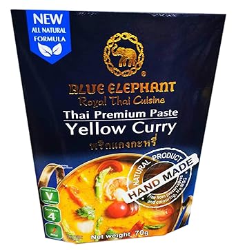 Blue Elephant brand Royal Thai Cuisine YELLOW CURRY PASTE Wt. 70 g. // BENJAWAN shop