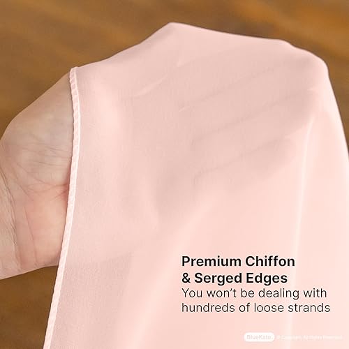 Miniatura 3 de Bluekate Tela de gasa. Tela transparente continua de 10 yardas. Camino de mesa rosa de tela de gasa, camino de mesa de gasa para boda, tela drapeada