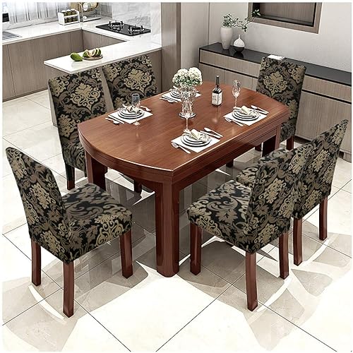 Miniatura 2 de Fuloon - Juego de 4 fundas protectoras para sillas de comedor, elásticas, removibles, lavables, cortas, para hoteles, comedores, ceremonias,