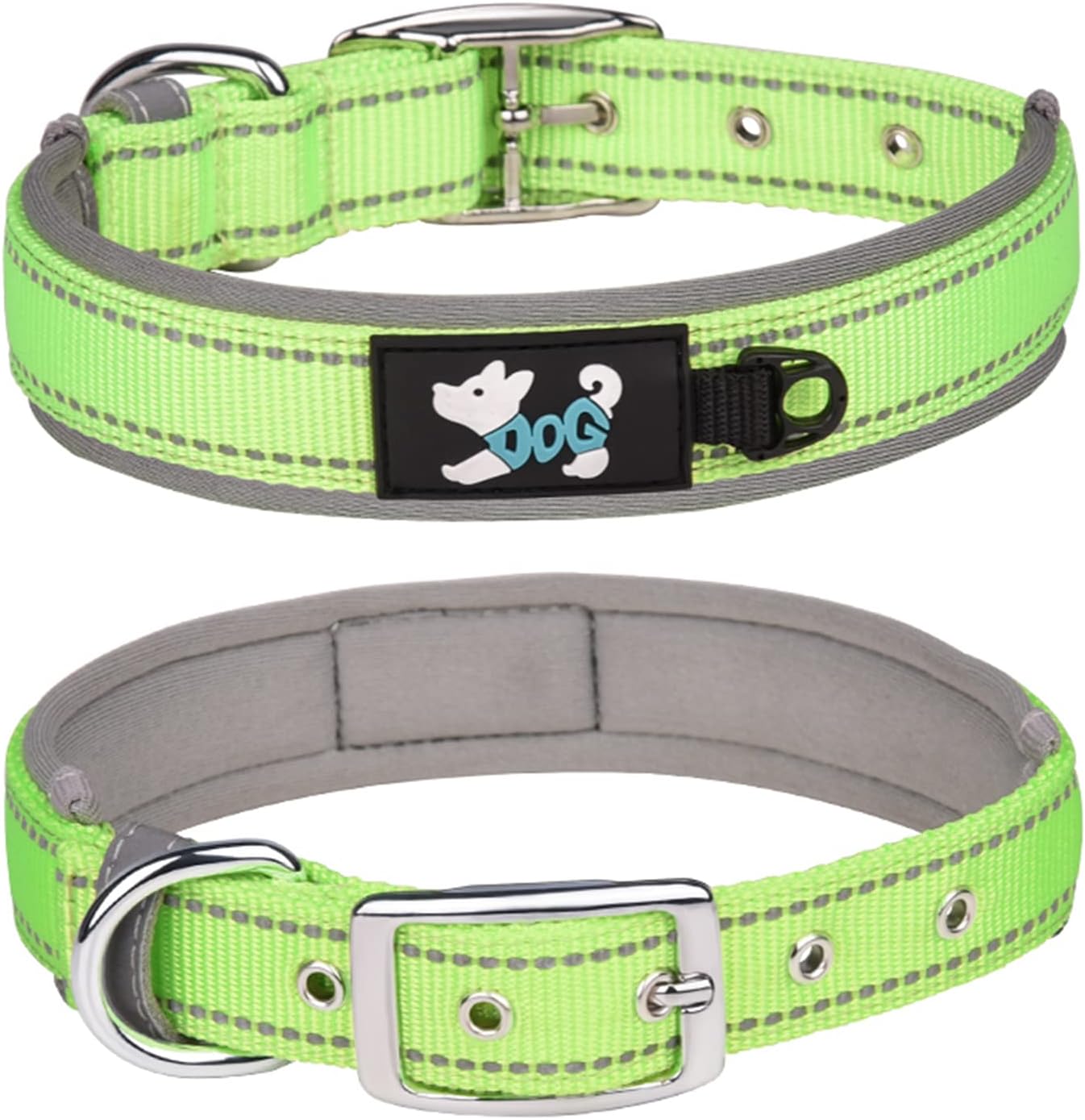 Haoyueer Comfortable Soft Neoprene Padded Dog Collar, Reflective Pet Collar