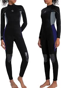 GoldFin Wetsuit for Women, 3mm Fullsuit Long Sleeve Neoprene Back Zip Wet Suits Keep Warm in Cold Water
