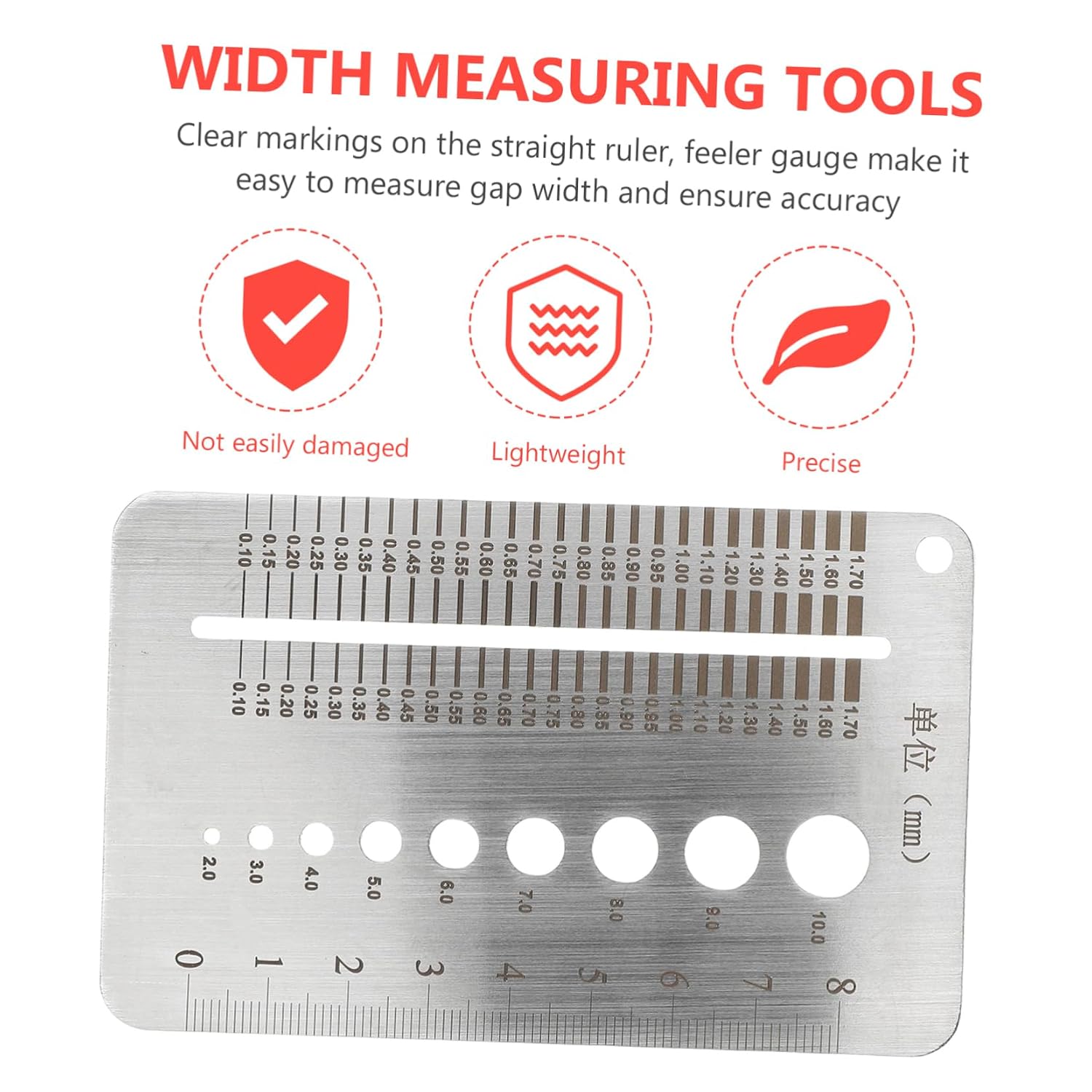 Zerodeko Feeler Gauge Straight Ruler Versatile Gap Measuring Tool for Accurate Measurements Construction for Engineers and DIY Projects