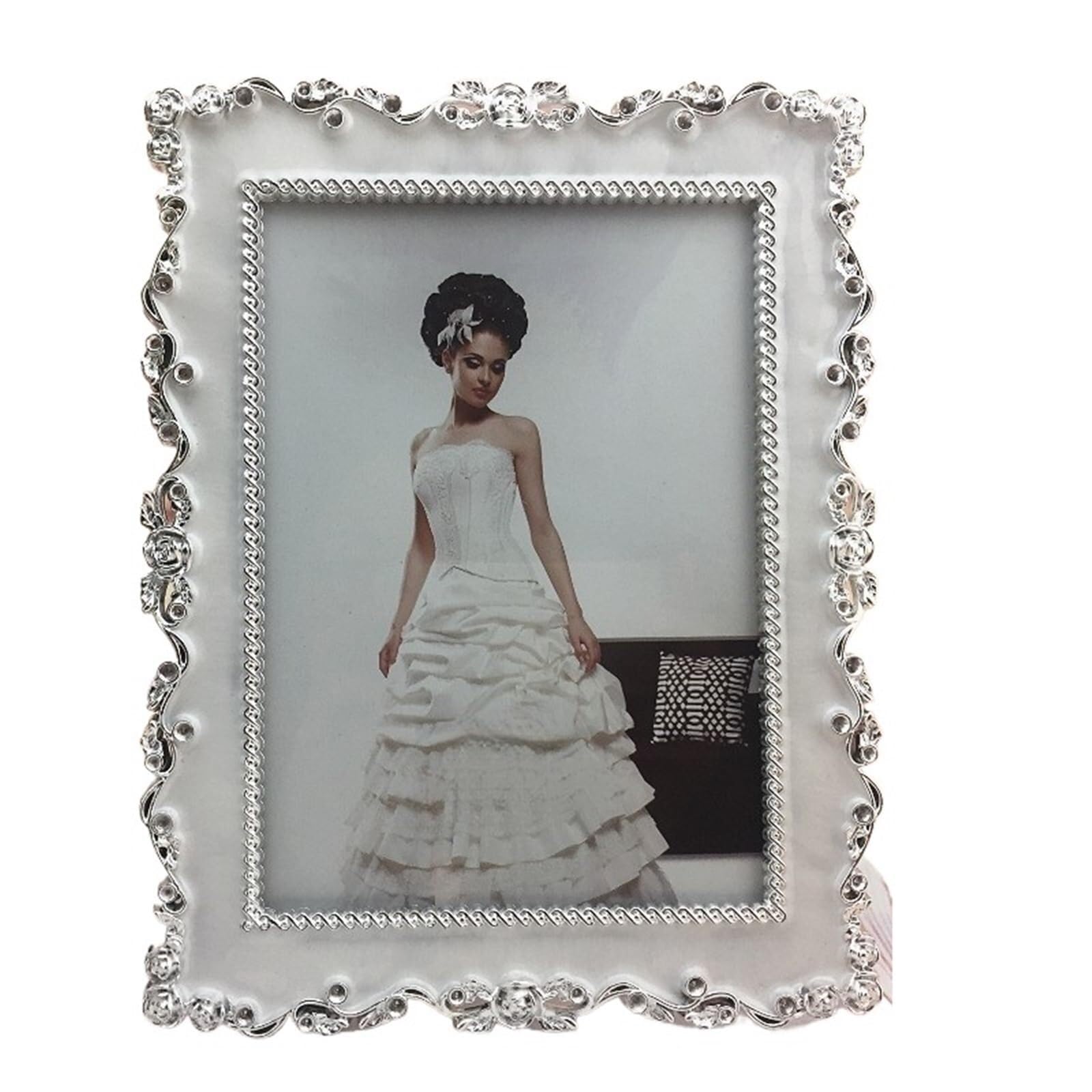 Uway Nostalgic Vintage Simple Wedding Photo Resin Ornament Suitable for Office and Home Desktop for home decor(8inch)