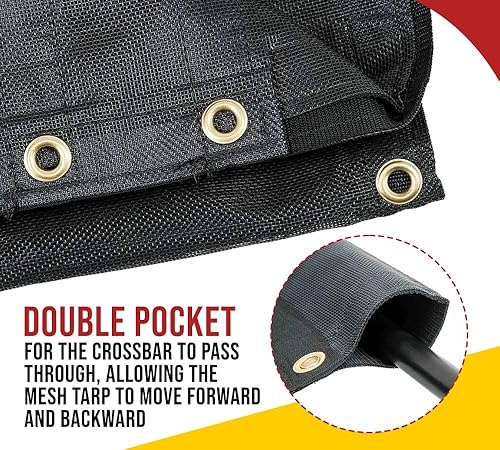 Miniatura 4 de Mytee Products Cubierta de lona de malla revestida de vinilo para camión volquete de 7 x 16 pies con bolsillo doble de 5 pulgadas y 18 onzas