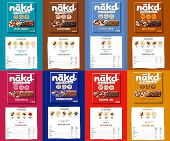 Nakd Bars Multipack 48 - Nakd Fruit And Nut Bars 48 x 35g. Breakfast, Snack Bars. Vegan, Dairy Free, Wheat Free, Gluten Free.
