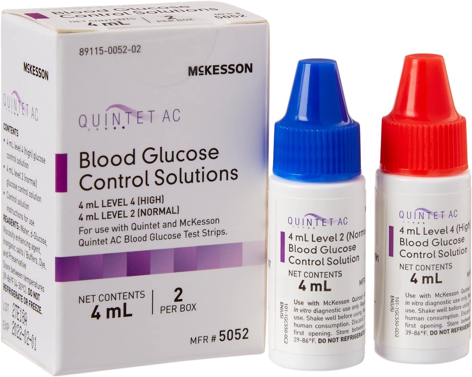 McKesson Quintet AC Blood Control Solution for Glucose Meter Level 1 / Level 2, 1 Count