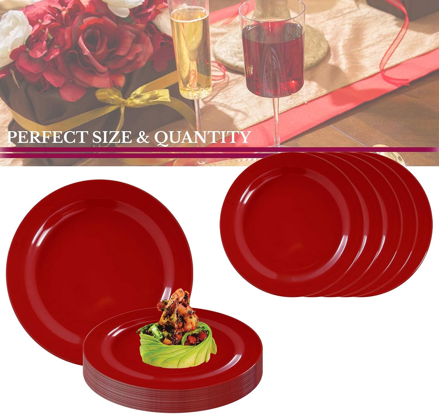 Smarty Had A Party 10.25" Dinner Plates (Red, 120 Plates (10.25"))