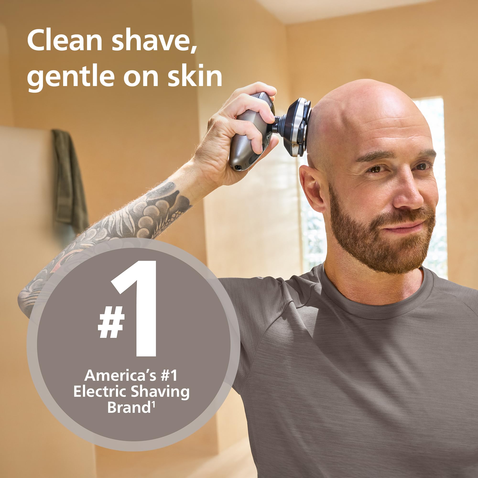 Philips Norelco - Testine di ricambio originali per rasoio, compatibili con Philips Norelco Head Shaver Pro HS5980, HS7980 e HS9980, lame ComfortCut autoaffilanti, delicate sulla pelle, 4 pezzi, HS740