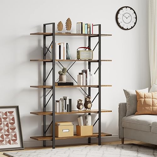 Miniatura 2 de YITAHOME Estantería de 5 niveles, estantería moderna Artsy, estante para libros, estantes de almacenamiento en sala de estarhogaroficina,