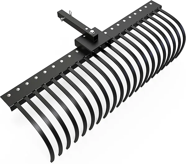 YITAMOTOR 5FT Tractors Rake 21 Pine Straw Rake Fits 2" Receiver for Lawn Tractors or ATV/UTV 5FT 2" Receiver Tractors Rake