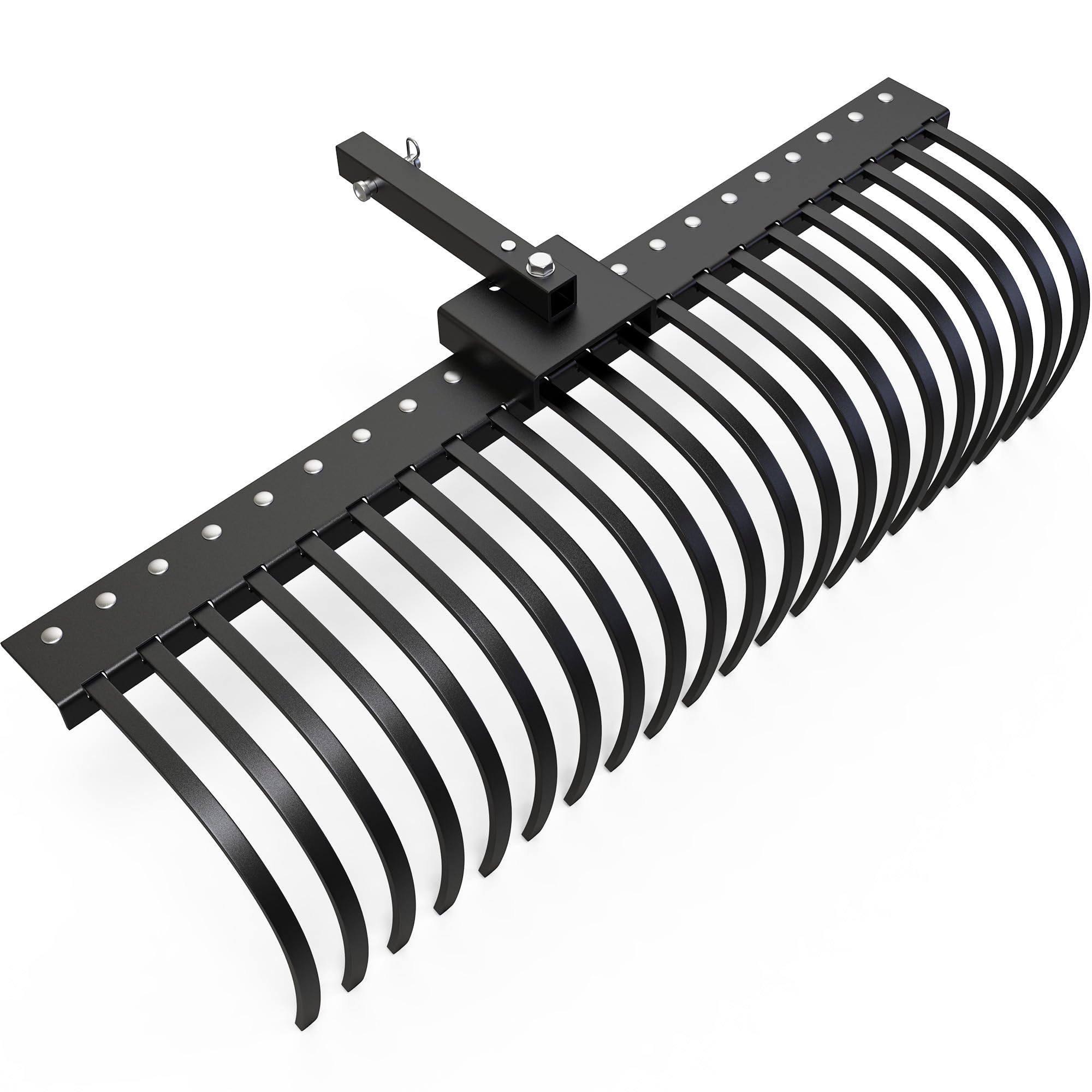 YITAMOTOR 5FT Tractors Rake 21 Pine Straw Rake Fits 2" Receiver for Lawn Tractors or ATV/UTV