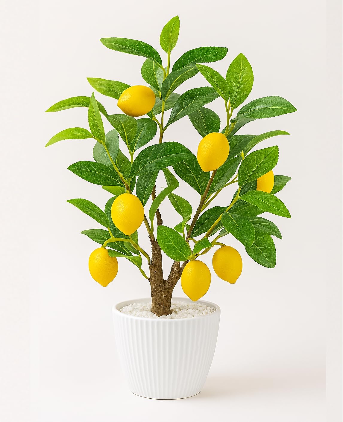 AceList Artificial Lemon Tree with White Pot, 18” Faux Citrus Plant for Kitchen, Bathroom, Office or Shelf Decor, Vibrant Year-Round Home Accent Gift