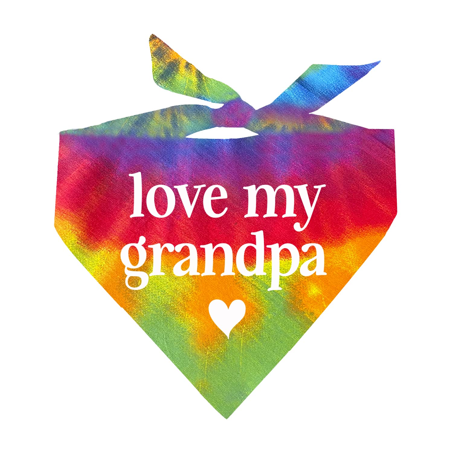 Love My Grandpa Father's Day, Valentine's Day Dog Bandana (426 Sunset Tie Dye, One Size)