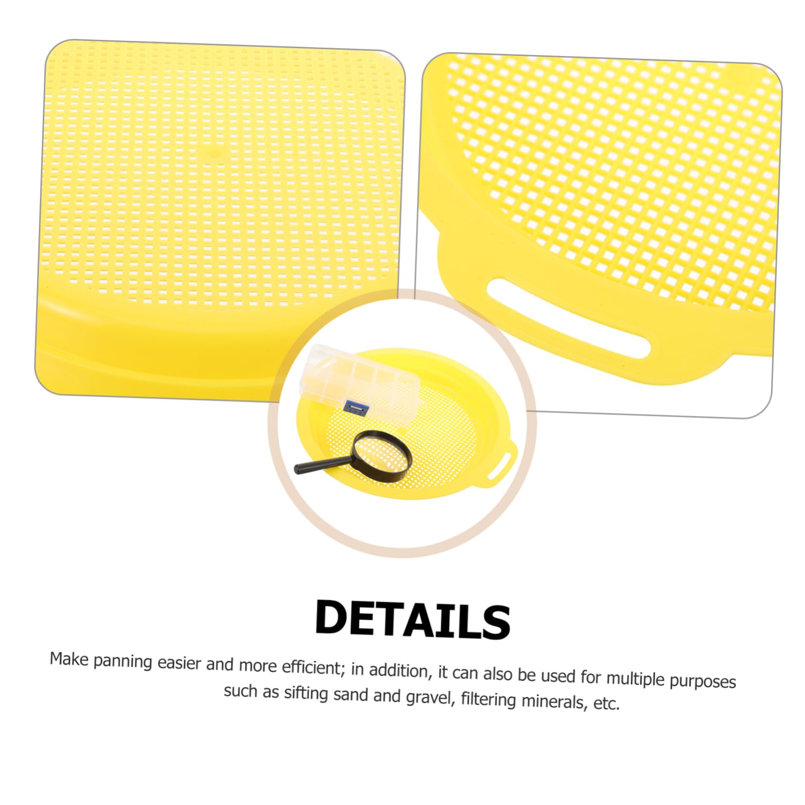 BCOATH Gold Panning Kit Mesh Sifting Pan Gold Prospecting Tools Portable Sieve Pan for Mining Durable Plastic Easy to Clean