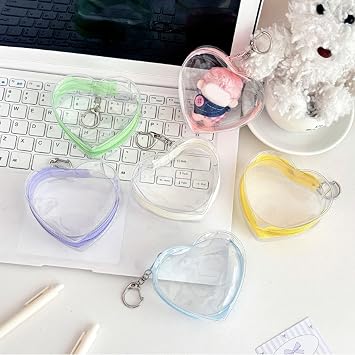 Clear Figure Display Bag with Keychain, Portable Doll Storage Bag Hanging Blinds Box Organizers with Zipper Closure Small Doll Storage Pouches