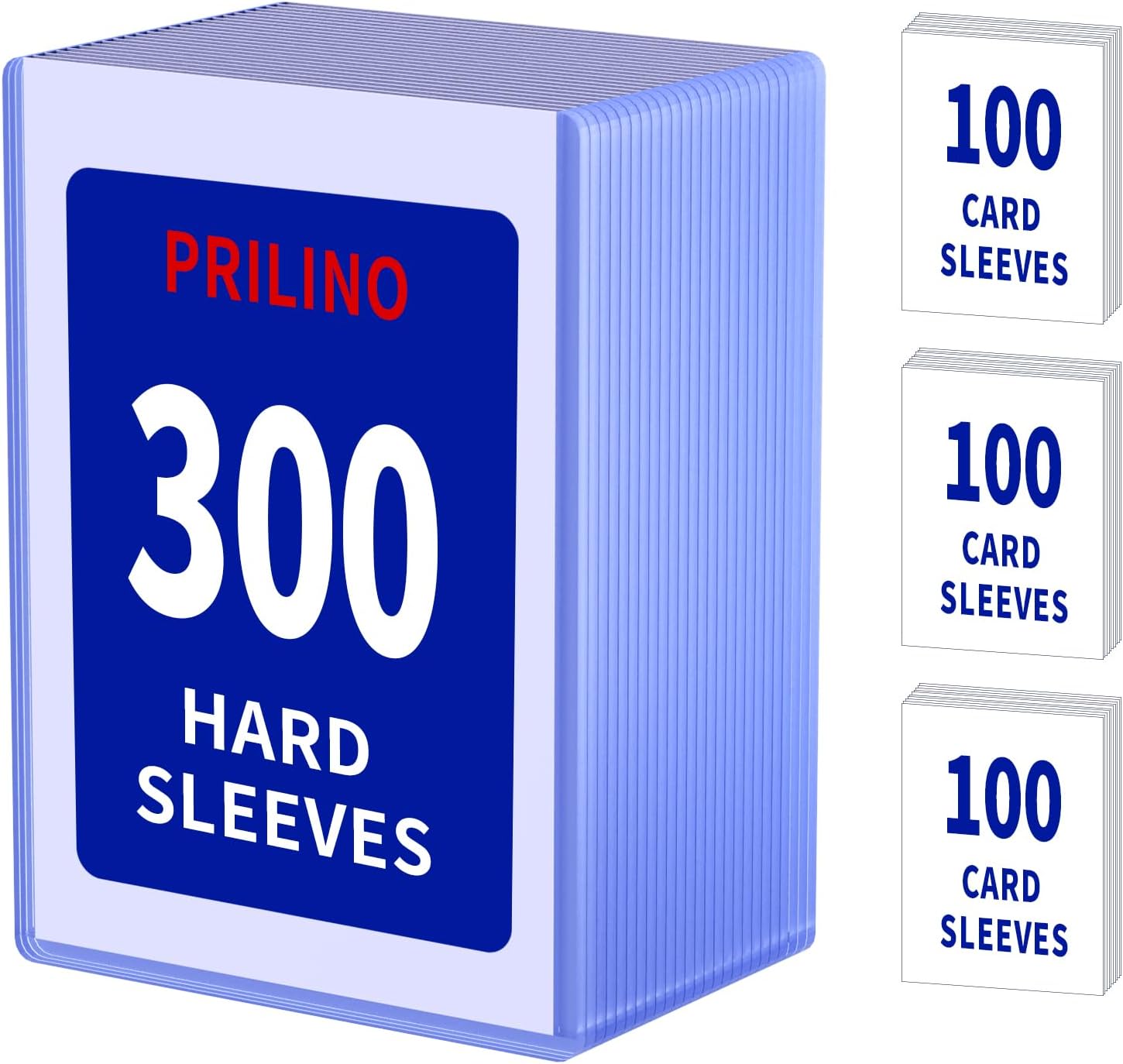 600ct Card Sleeves Top Loaders for Cards - 35pt 3"x4" Topload Holders, Hard Plastic Card Protectors, Premium Topload Holders for Collectible(300 Top Loaders + 300 Soft Sleeves)