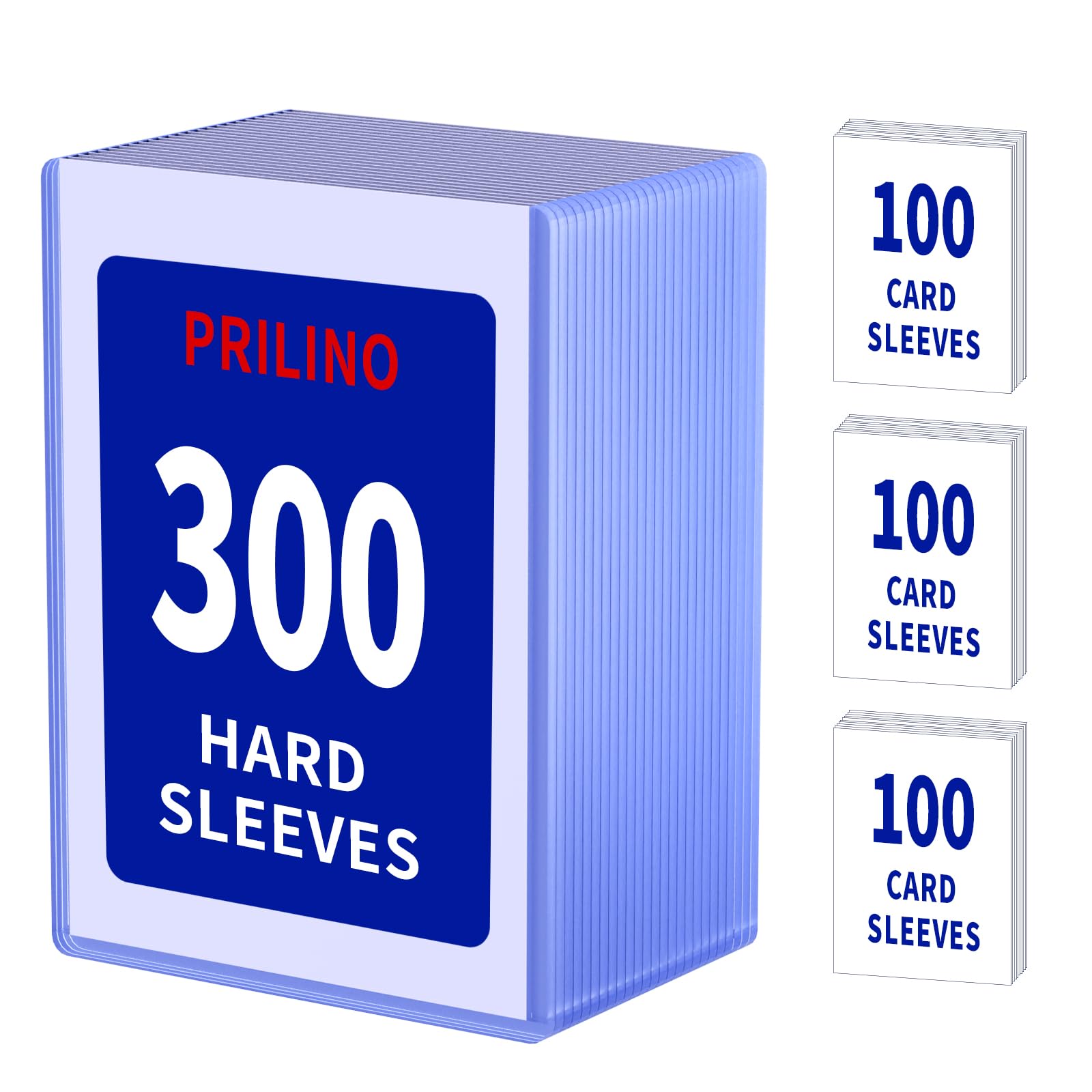 600ct Card Sleeves Top Loaders for Cards - 35pt 3"x4" Topload Holders, Hard Plastic Card Protectors, Premium Topload Holders for Collectible(300 Top Loaders + 300 Soft Sleeves) — image 1