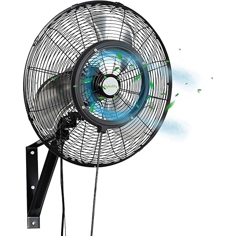 20" Indoor/Outdoor Wet Rated Misting Wall Fan, High Velocity with 3 Speeds