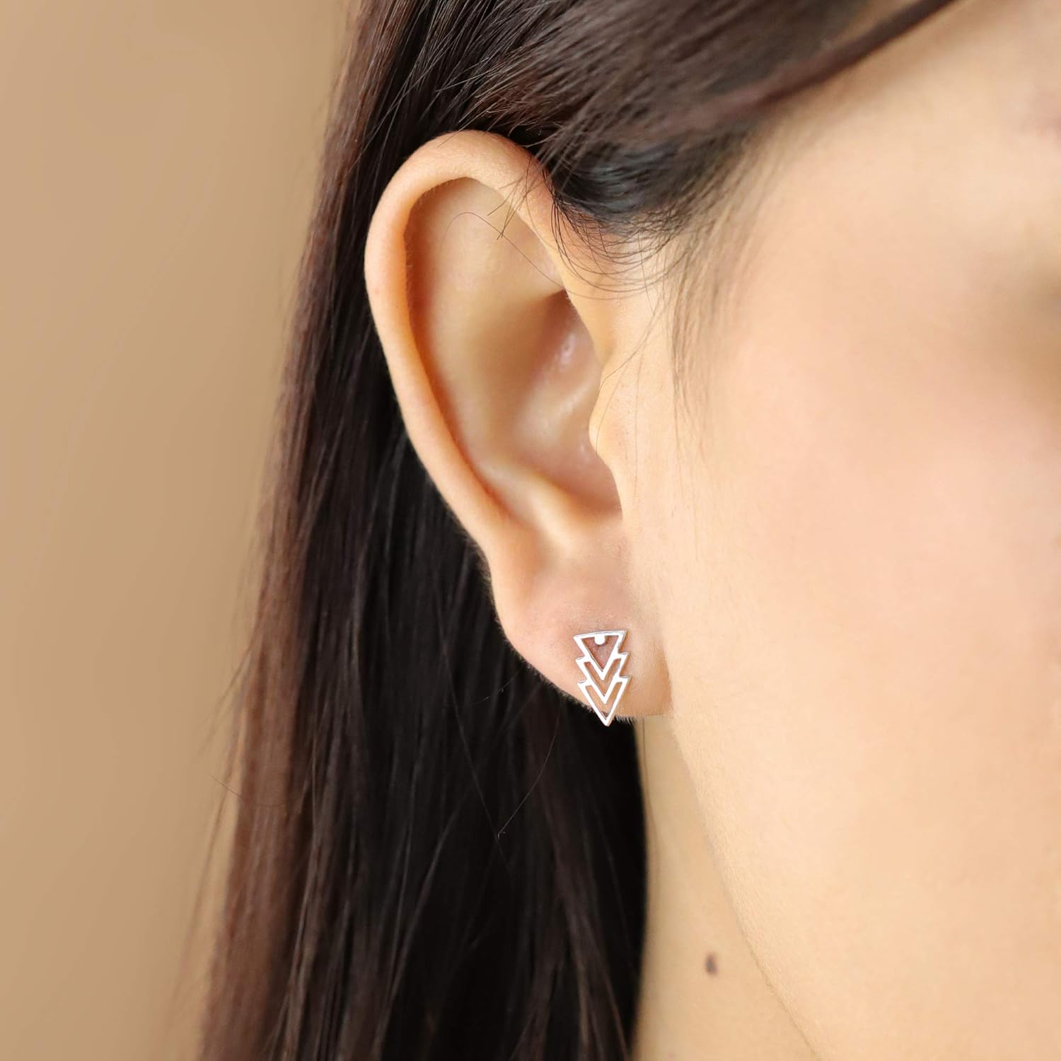 Boma Jewelry Sterling Silver Triangle Geometric Stud Earrings - Image 3