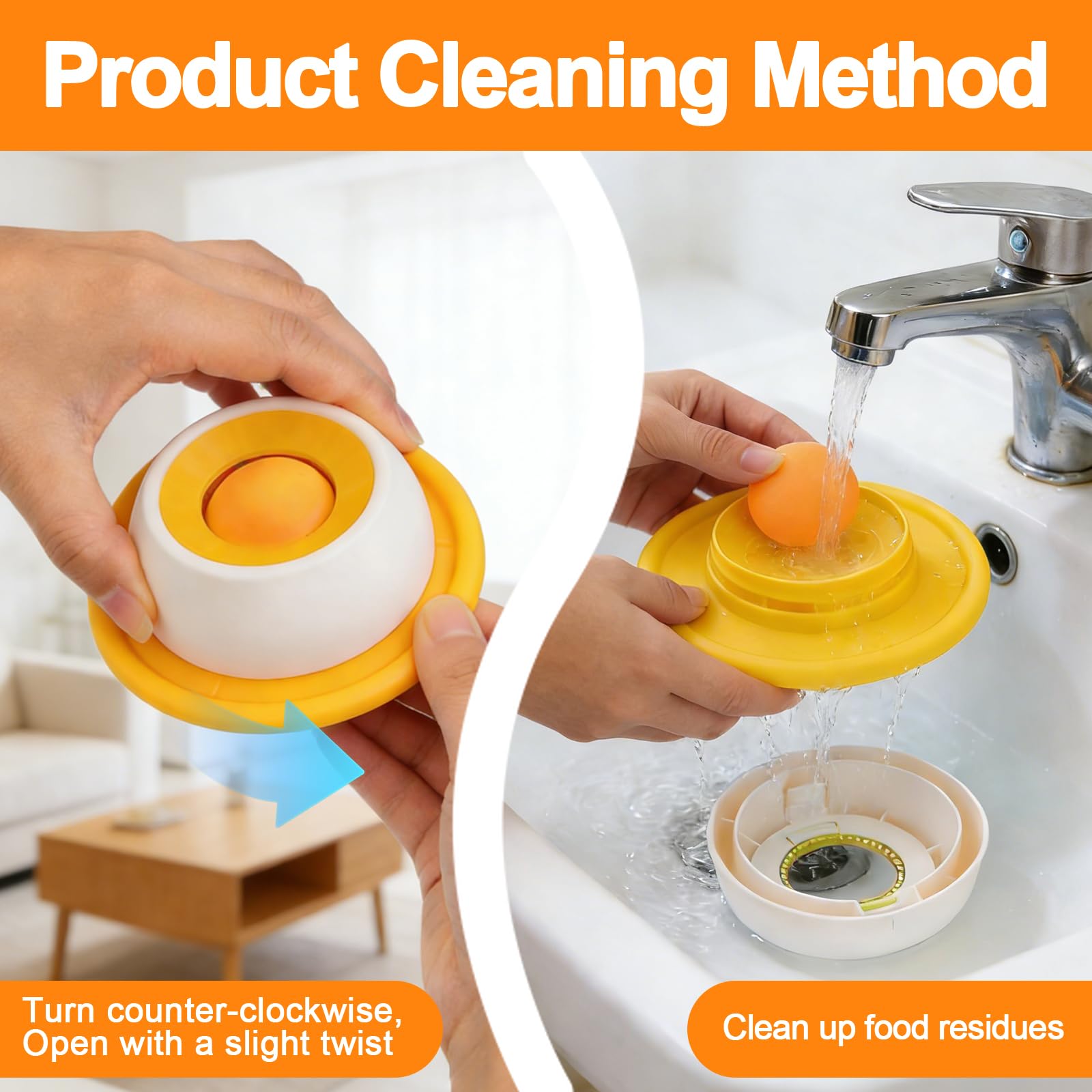 Dog Lick Bowl, Interactive Lick Sphere for Dogs Cat, Slow Feeder Dog Bowl for Anxiety Relief, Non-Slip Licking Bowl with Rotating Ball, Healthy Diet Food Container (Yellow,1pc) — view 6